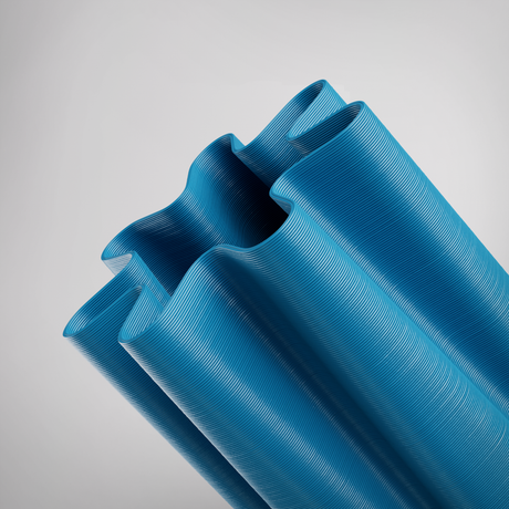 ooak Kina walking stick holder in Void Blue — plant-based PLA, designed in Wellington New Zealand, holds Uno walking stick or umbrella, made on demand