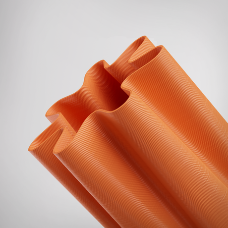 ooak Kina Tangerine walking stick holder — warm unapologetic orange plant-based PLA, sea urchin inspired design, made on demand in Wellington New Zealand